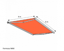 Banne de terrasse Formosa MAX dimensions max